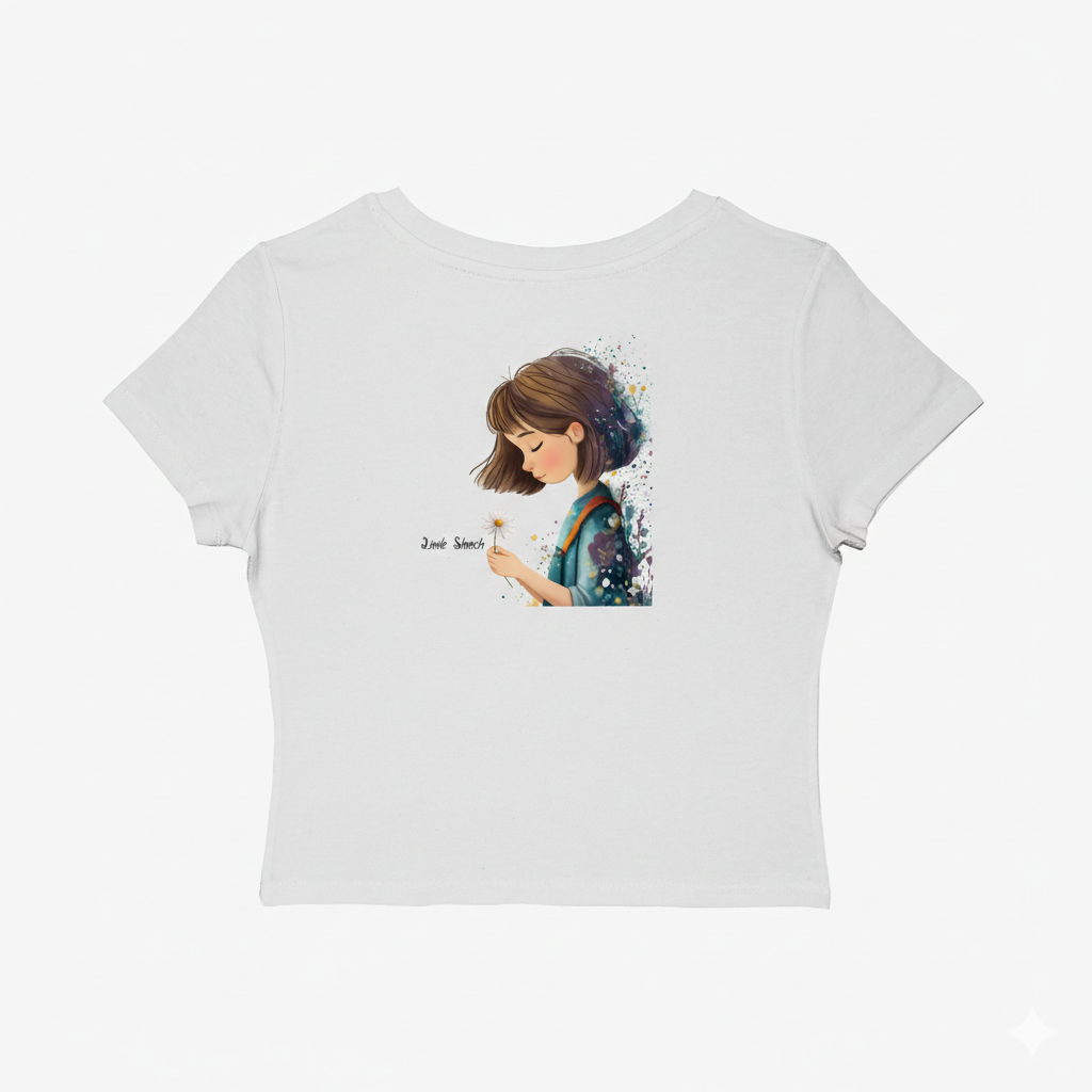 Quiet Figure with a Daisy Baby Tee